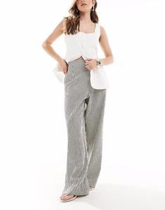 Фактурные брюки прямого кроя ASOS DESIGN в монополоску