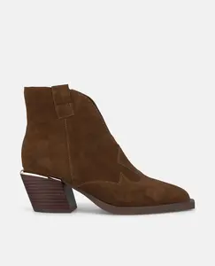 Женские ботильоны на широком каблуке с вышивкой и застежкой-молнией Alma en Pena, песочный