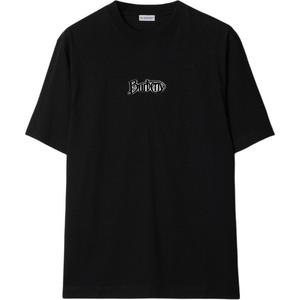 Футболка с флокированным логотипом Burberry, черная
