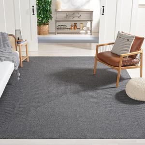 Ковер SAFAVIEH, 275 x 366 см,  Braided Collection, Black, ручной работы в деревенском стиле, идеален для помещений с высокой проходимостью в гостиной, спальне (BRA201Z)