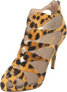 Туфли для бальных танцев XYD, свадебные сандалии для женщин, ботильоны до щиколотки, туфли на высоком каблуке с круглым носком, дышащая сетка, молния сзади, Leopard