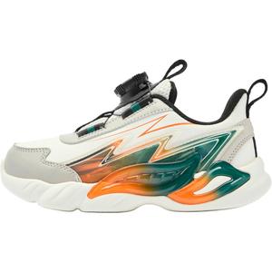 QIAODAN Скользостойкие амортизирующие низкие детские повседневные кроссовки White Green для детей 3-7 лет