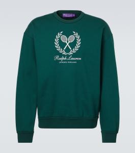 Хлопковый свитшот с кашемиром Logo Ralph Lauren Purple Label, Moss Green