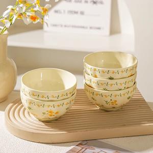 Ceramics Набор керамических мисок и тарелок Fresh Underglaze Color с цветком лотоса, 6 предметов, диаметр 11,5 см