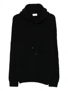 Свитер в рубчик с капюшоном Scaglione, черный