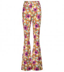 Брюки с высокой талией и цветочным принтом Alessandra Rich, коричневый