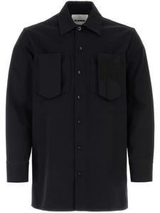 Jil Sander хлопковая рубашка, украшенная бисером, синий