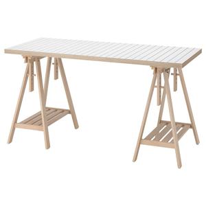Рабочий стол LAGKAPTEN/MITTBACK IKEA, 140x60 см, цвет white anthracite/birch