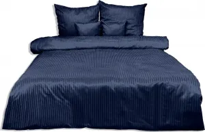 Постельное белье, дамаск, 100% хлопок, высшего качества, 200х220 см, темно-синее Multitex