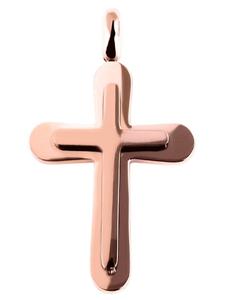 Adeliás Кулон унисекс - крест из нержавеющей стали с золотым покрытием