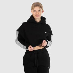 SMILODOX Женская укороченная толстовка с капюшоном Amaya Black