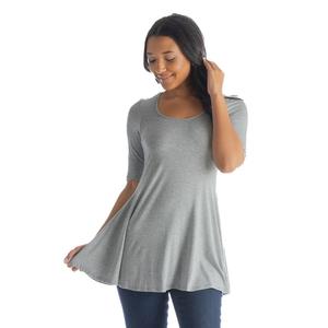 Женская свободная туника с рукавами до локтя 24Seven Comfort Apparel, цвет Heather