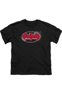 Футболка с коротким рукавом для подростков Batman Hardcore Noir с логотипом летучей мыши Gildan, черный