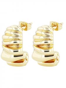 Adeliás Женские серьги - серьги-кольца из нержавеющей стали в золотом исполнении