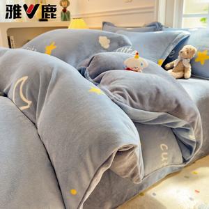 Yalu Пододеяльник 150х200 см, молочный бархат, утепленный флис, двусторонний