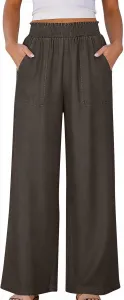Женские брюки с высокой талией и свободным кроем