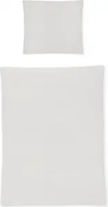 Постельное белье Calypso 8726-11 из сирсакера, однотонное серое, не требует глажки, размер: 155x220 см + 80x80 см Irisette