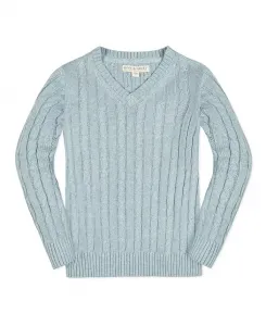 Детский тонкий свитер с V-образным вырезом и длинными рукавами, мальчики Hope & Henry, синий