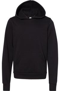 BELLA + CANVAS Детская флисовая толстовка с капюшоном, черный