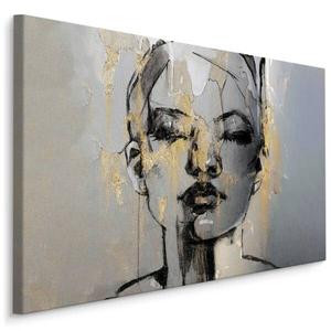 Картина на холсте Muralo PORTRÄT Frauen Abstraktion, 90x60x60 см цвет beige/schwarz/grau/weiß