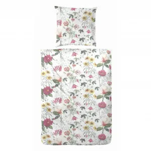 Постельное белье Primera «Постельное белье Мако-Сатин Wilder Garten», с романтическим цветочным узором, белый