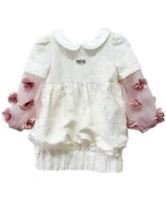 Детское платье Petite Maison с вишневым цветом Petite Maison Kids, белый