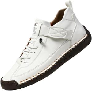 Ортопедические кроссовки, 2025 года, ручная работа, мягкие с поддержкой свода стопы, кожаные ботинки и обувь для женщин и мужчин Fokzih, белый