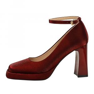 QITUMAUL Мэри Джейн на каблуке 9 см женские красные, цвет Red[Heel Height 9cm]