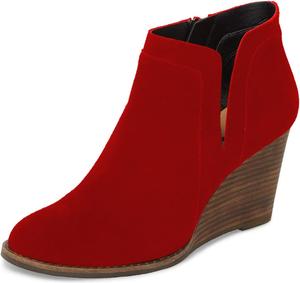 Женские ботильоны на высоком каблуке YDN с клиновидной подошвой, заостренным носком, на молнии по бокам, зимние сапоги, размеры 4-15 US, Red