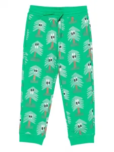 Брюки на завязках с принтом "деревья" Stella McCartney Kids, зеленый