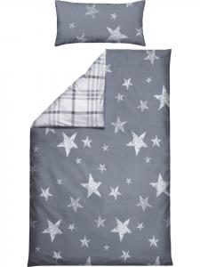 Двустороннее постельное белье из тонкой фланели серого цвета Erwin Müller, 135x220 см (80x80 см)