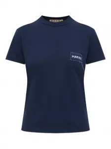 Футболка с вышитой нашивкой Marni, синий