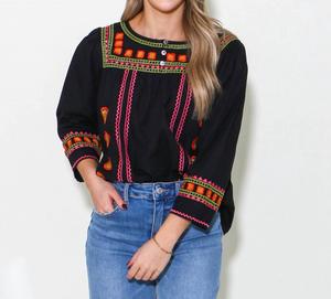 Топ Petals And Pearls в черном цвете Ivy Jane