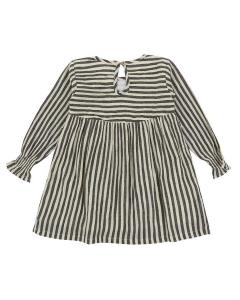 Платье в тканую полоску с длинными рукавами серого/кремового цвета Turtledove London