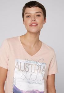 Футболка с принтом MIT V-AUSSCHNITT UND PHOTOPRINT Soccx, светло-розовый