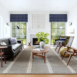 Коврик в геометрическом стиле из шерсти и хлопка Morgan nuLOOM, 91x152 см, серый