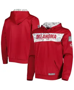 Мужская бордовая толстовка с капюшоном Oklahoma Sooners OHT в военном стиле Colosseum