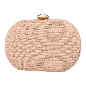 Тканый соломенный клатч Touch of Nina, цвет Fantasy Pink