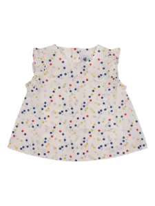 Топ в горошек с оборками Petit Bateau, нейтральный