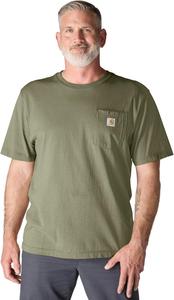 Футболка Carhartt с карманом, свободный крой, плотная ткань, короткий рукав (также доступна в размерах Big & Tall), Dusty Olive