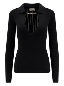 Рубашка поло в рубчик Elisabetta Franchi, черный