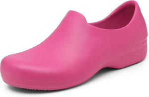 Женские кулинарные сабо, кухонная обувь, профессиональные противоскользящие туфли, дышащие медицинские сандалии, тапочки для пляжа, для дома и улицы, с поддержкой свода стопы, легкие сабо Jswei, розовый