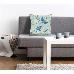 Декоративная подушка queence Astrid с синими колибри Queence, Aquablau + bedruckt