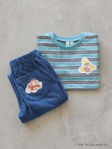 Полосатая футболка с длинными рукавами и нашивкой Samansa Mos2 Lagom, цвет Blue