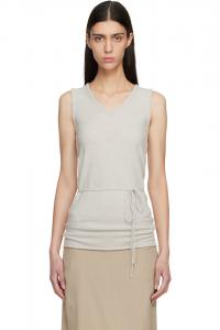 Le17Septembre Серый топ без рукавов с длинным вырезом