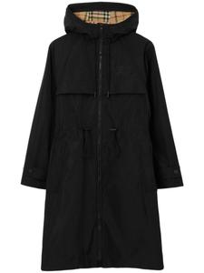 Burberry пальто с капюшоном и вышивкой EKD, черный