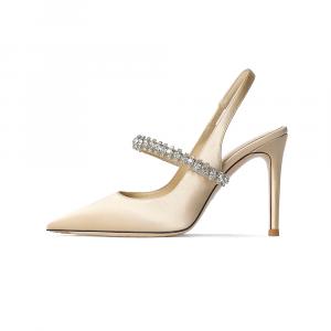 Женские туфли на высоком каблуке A poinsettia princess, Champagne 9Cm