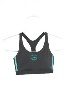 Спортивный бюстгальтер с логотипом и борцовской спинкой Adidas, серый