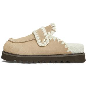 TATA Закрытые тапочки женские абрикосовые (полуфлис, полуплюш), цвет Apricot (Half Fleece, Half Plush)