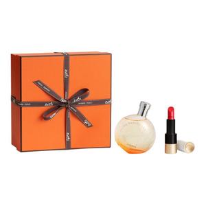 Подарочный набор «Orange Starlight»: парфюм + помада Satin Shine, туалетная вода, деревянная основа Hermes, two-piece set: neon оранжевый starсветлый 50ml+satin светлый #64 3.5g